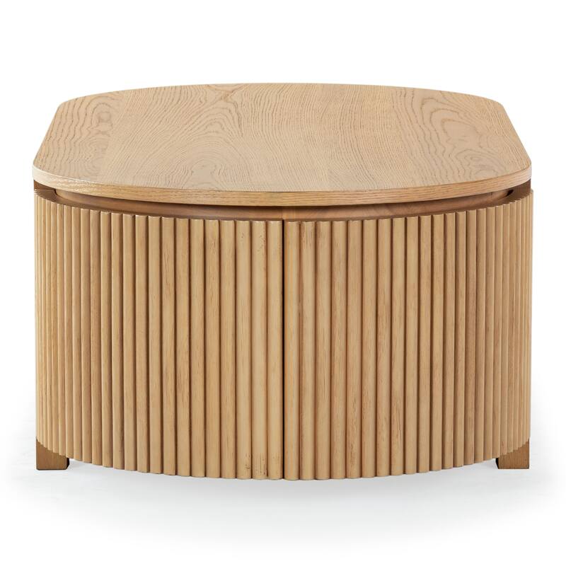 SAFAVIEH Couture Shelbie Reeded Oval Coffee Table, Fully Assembled - 51"W x 25"D x 16"H