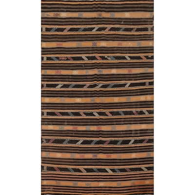 Hand Woven Oriental 100% Wool Carpet Southwestern Tribal Oranges & Rust Kilim Area Rug - 10' 9'' X 6' 4''