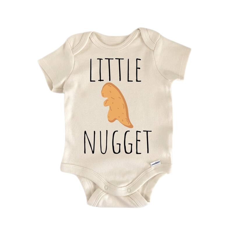 Little Nugget Dinosaur Trex - Baby Boy Girl Clothes Infant Bodysuit Funny Cute Newborn - White - Newborn