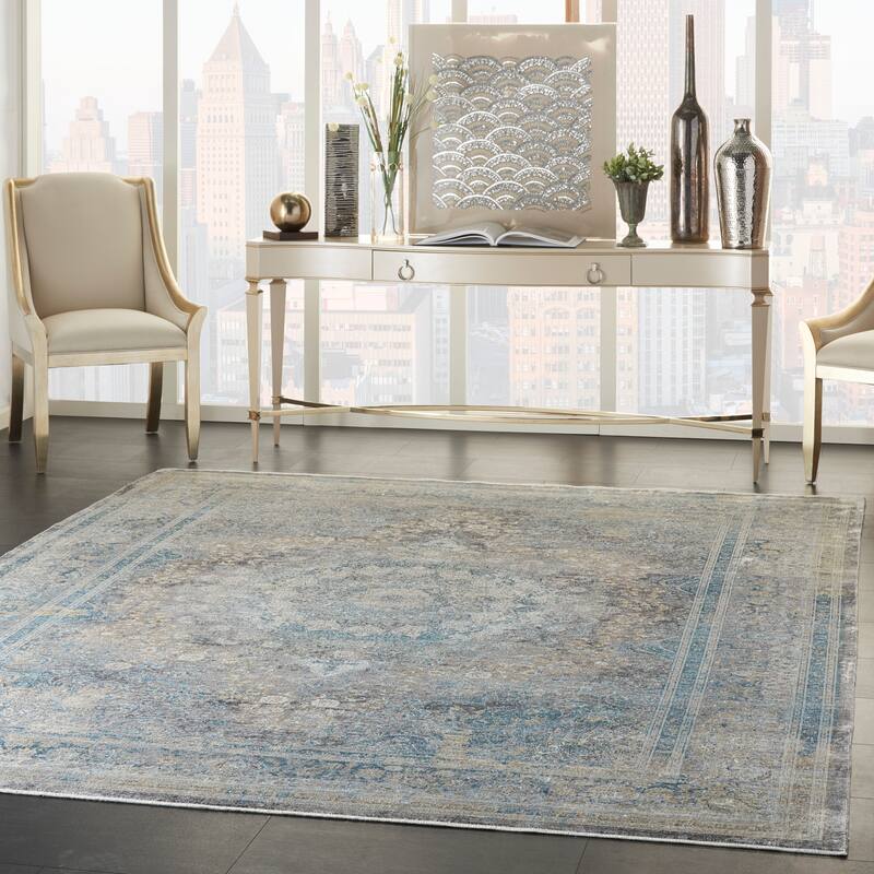 Nourison Starry Nights Vintage Persian Medallion Bordered Area Rug