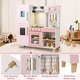 preview thumbnail 7 of 5, Kids Kitchen Set with Ice Maker, Range Hood, and Blackboard Features - 36" x 12" x 39"