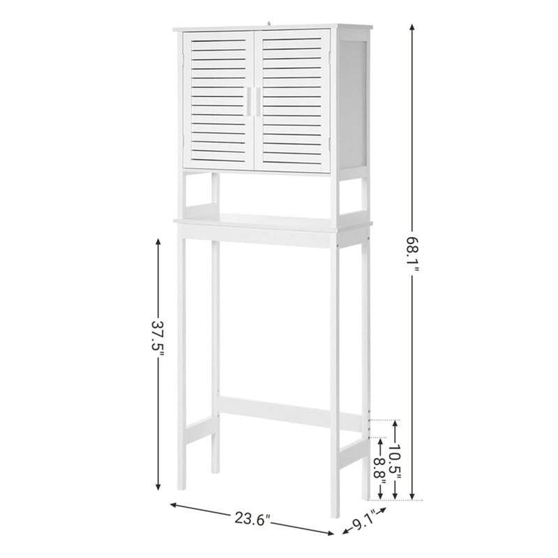 Over the Toilet Storage Cabinet - 9.1"D x 23.6"W x 68.1"H