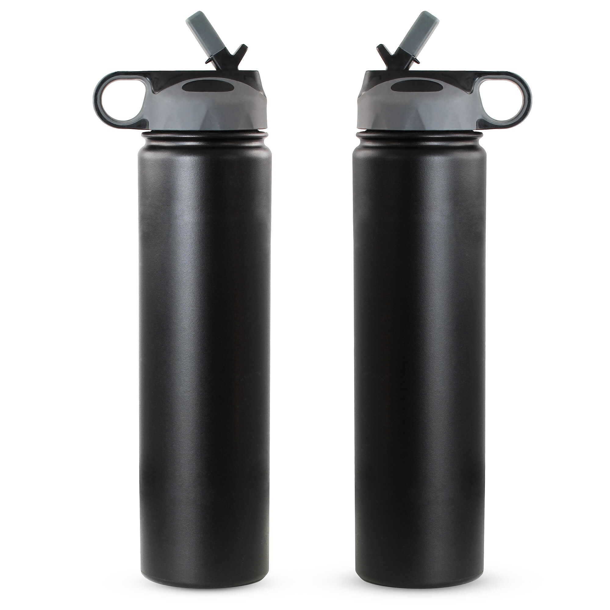 Shop 2 X Stainless Steel Water Bottles Straw Vacuum Double Wall 24oz 709ml Overstock 25680871