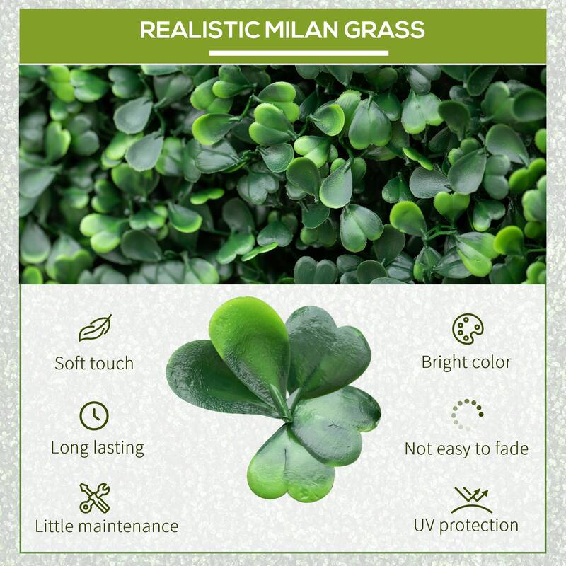 12PCS 20" x 20" Wall Greenery Backdrop, Light Green - Four-Leaf Clover