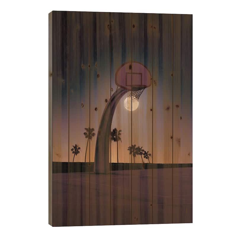 Basketmoon Print On Wood by Jonas Loose - Multi-Color - 26x18x1.5