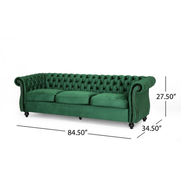 Somerville Chesterfield Tufted Jewel Toned Velvet Sofa by Christopher Knight Home