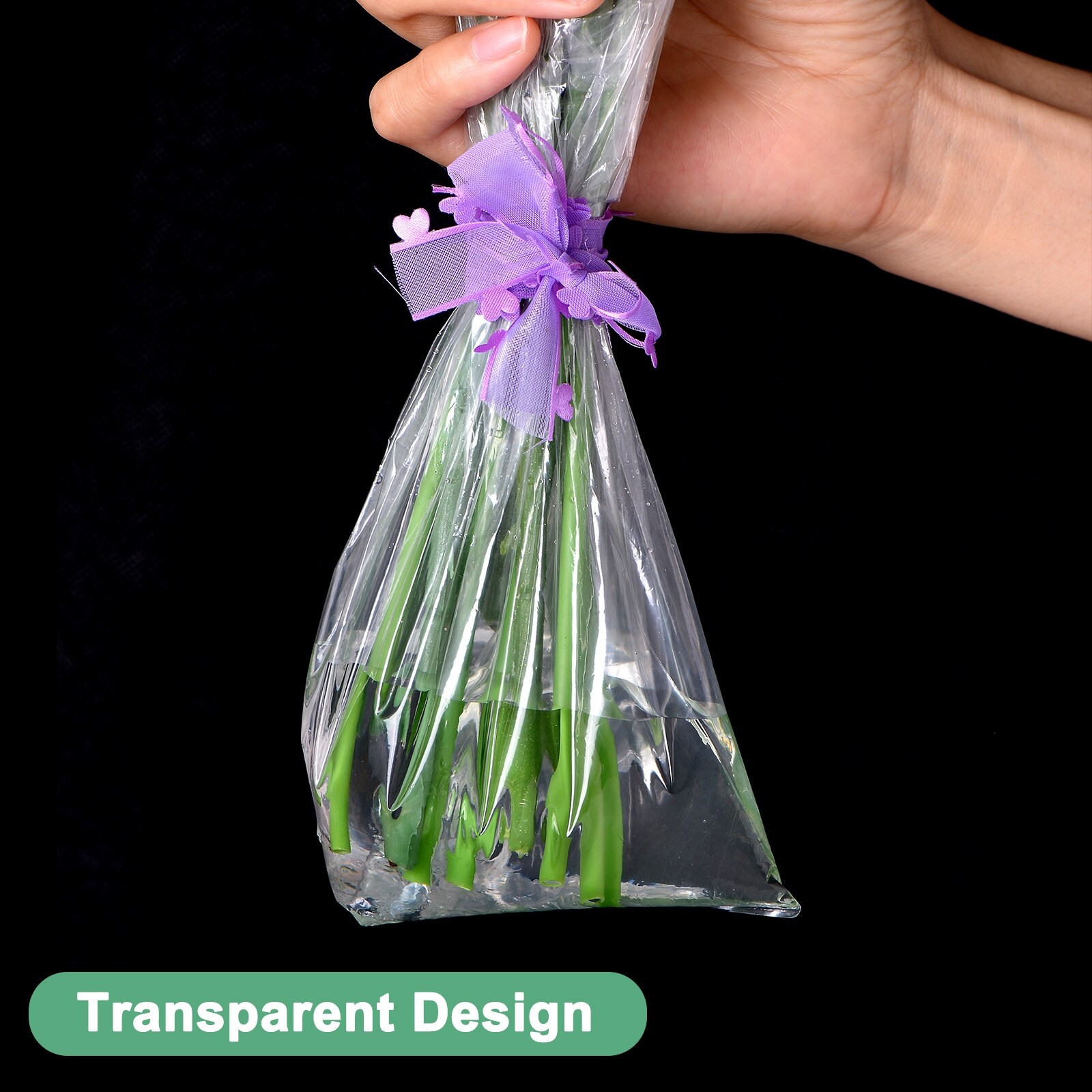 Flower Water Retainer Plastic Bag, Wraps Clear Plastic Florist Supplies Water Retainer Bag