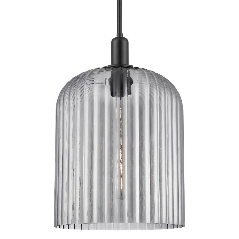 Innovations Lighting 716-1S-G559-12SM Bridal Veil 12" Wide Pendant - Matte Black