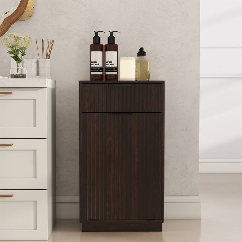 10-Gallon Woodgrain Tilt-Out Trash Can Cabinet