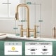 preview thumbnail 23 of 38, WOWOW Double Handle Bridge Kitchen Faucet with Advanced Spray