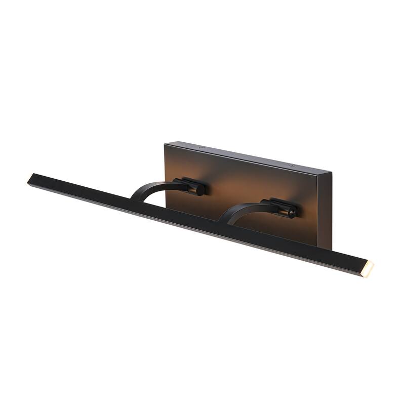 Modern 1-Light Industrial Matte Black Linear Adjustable Integrated Dimmable LED Vanity Light/ Picture Light