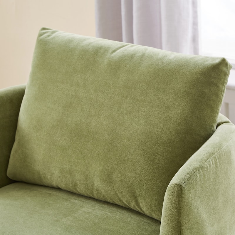 Chenille 360° Swivel Barrel Chair with Ergonomic Curved Design and 440lb Weight Capacity
