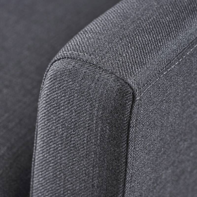 Roomfitters Modern Upholstered Club Chair with Cushioned Seat, Button-Tufted Back and Tapered Legs for Living Spaces