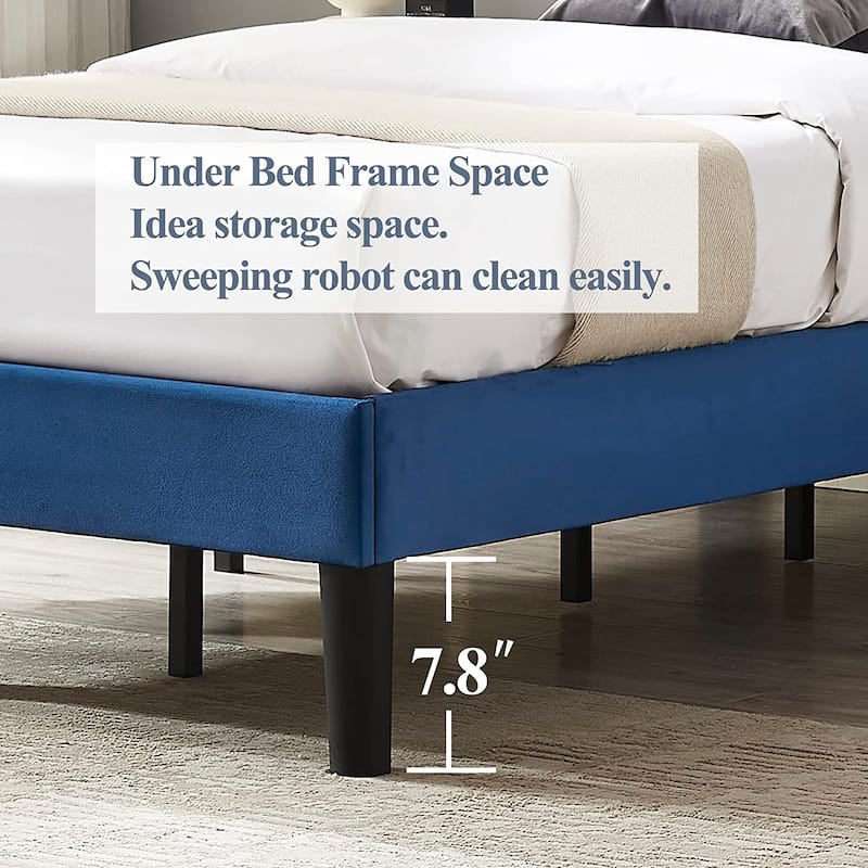 VECELO Twin Size Kids Beds Set of 2 Adjustable Headboard Soft Upholstered Headboard with Rivet Detail 8" Underbed Storage