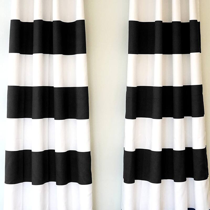 DriftAway Mia Woven Stripe 100% Blackout Thermal Insulated Window Curtain