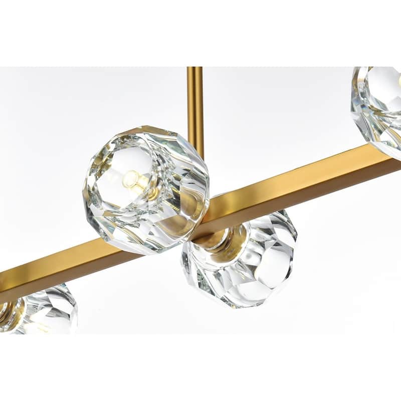 Elegant Lighting 3505D31 Eren 8 Light 31" Wide Crystal Linear Pendant