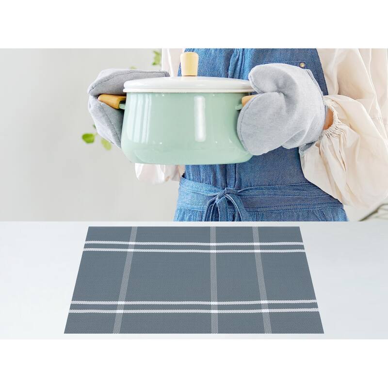 Placemat Set of 6 PVC Placemats for Kitchen Dining Table Decor, Table Placemats Wipeable Table Mat - 18*12in