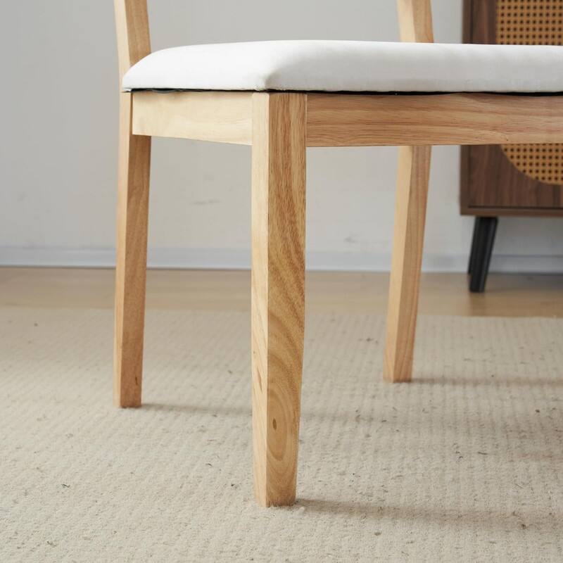 Mid Century Modern Wooden Dining Chairs Set of 2