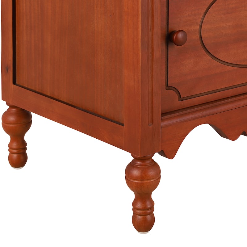 Christopher Knight Home - Marwood Carved Wood Nightstand with Soft-Close Slides and Gourd Legs