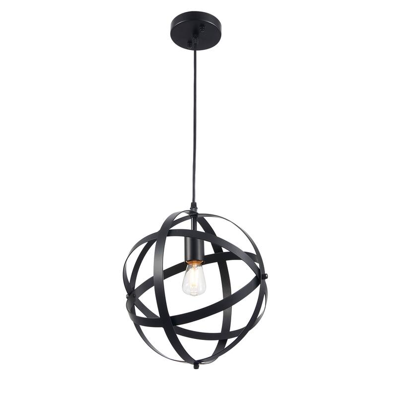 CO-Z Industrial Single Light Globe Pendant Chandelier - Black