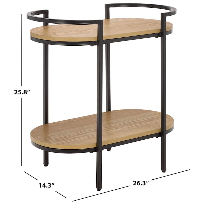 SAFAVIEH Home Inessa 2 Tier Bar Cart - 26"W x 14"D x 26"H
