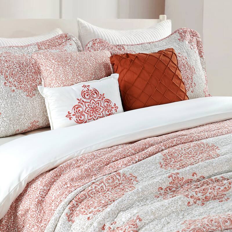 Serenta 6-piece Chelsea Printed Microfiber Quilts Coverlet Set