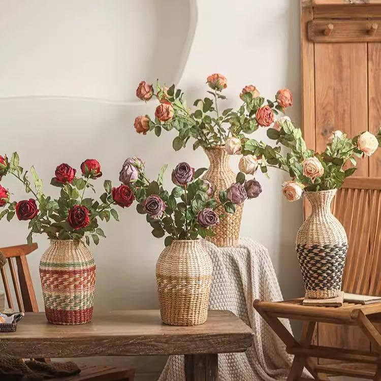 RusticReach Artificial Single Rose Stem 28.7" Tall - Pink - [C]-Five Stems