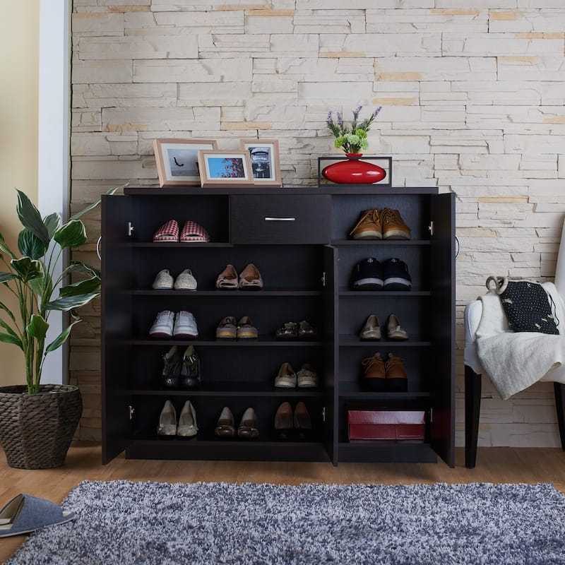 Ekko Contemporary 10-Shelf Shoe Cabinet with 1-Drawer by Furniture of America