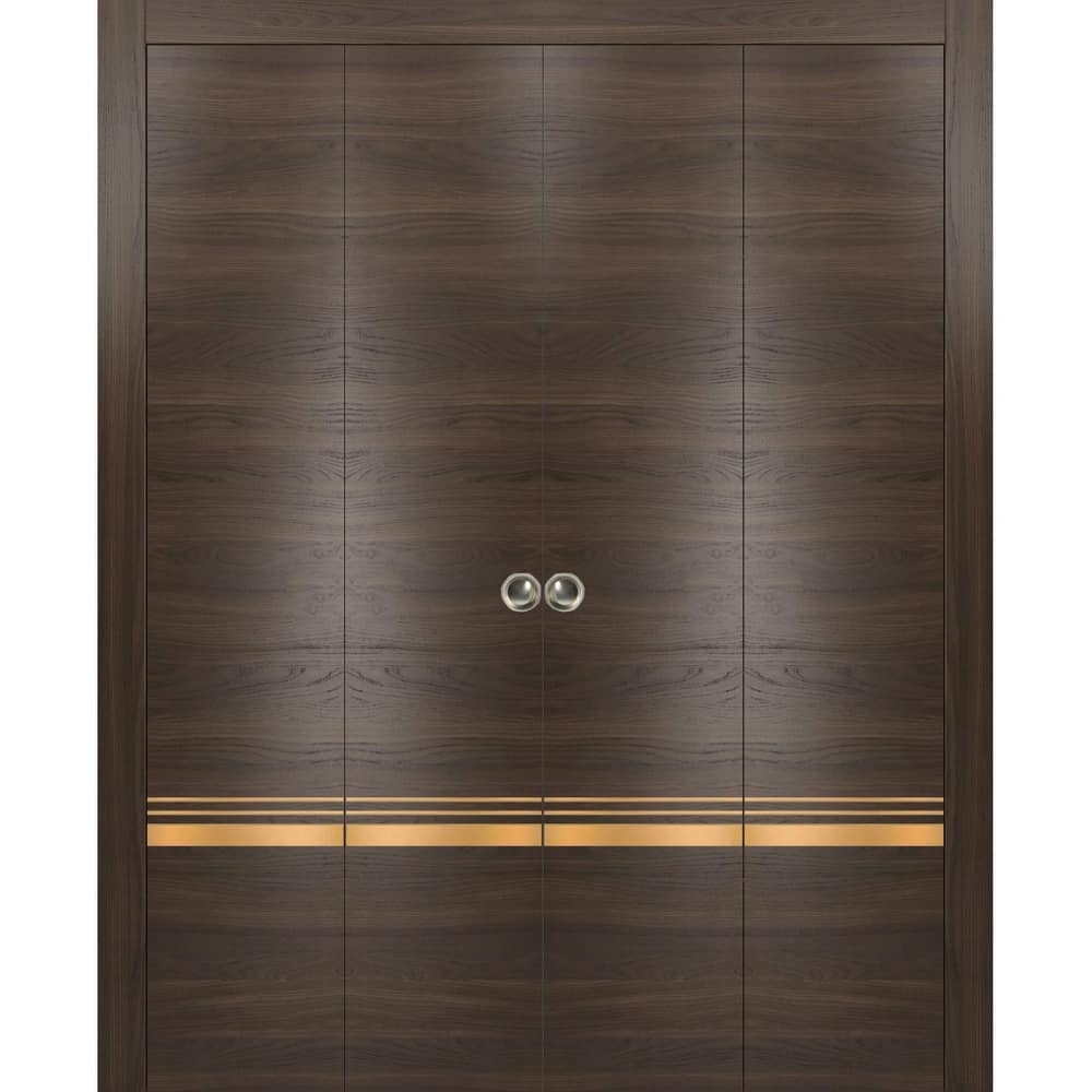 Double Bi-fold Doors Planum 2010 Chocolate Ash with Sturdy Tracks