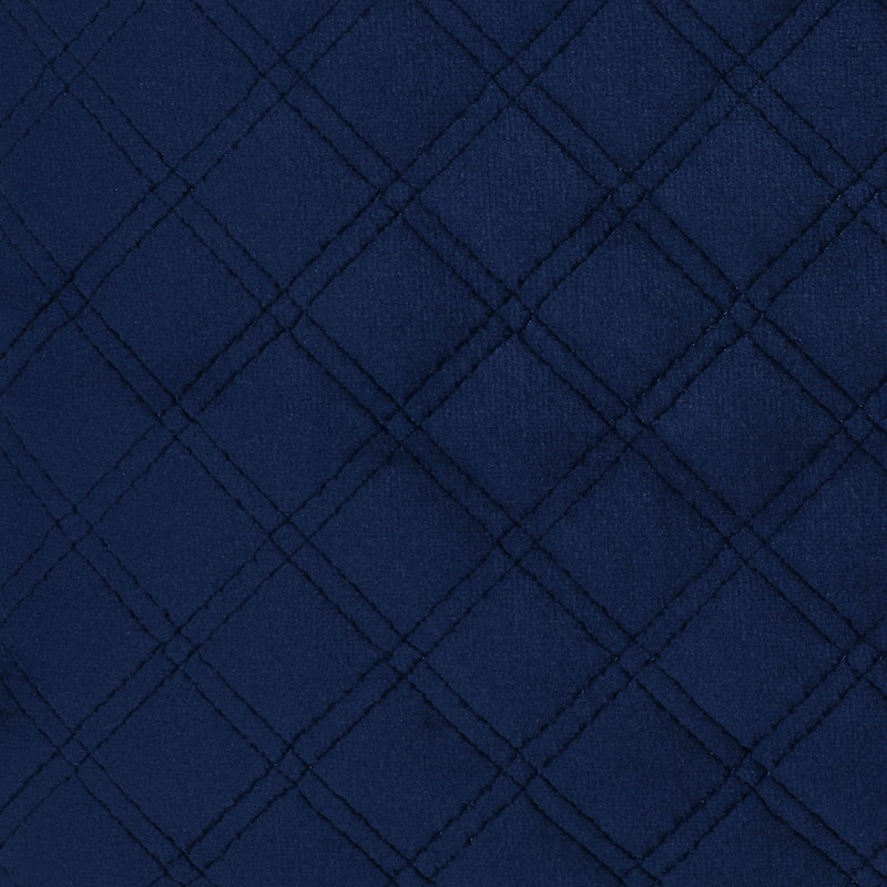 Cortesi Home Sooki Cube Ottoman in Navy Blue Velvet