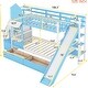 preview thumbnail 6 of 64, Elegant Twin over Twin Bunk Bed With 2 Drawers,3 Shelves and Slide,Sturdy Frame,s