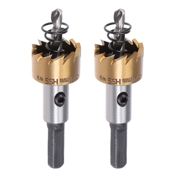 2 Pcs 21mm HSS Drill Bit Hole Saw Stainless High Speed Steel Metal Alloy - 21mm,2 Pcs
