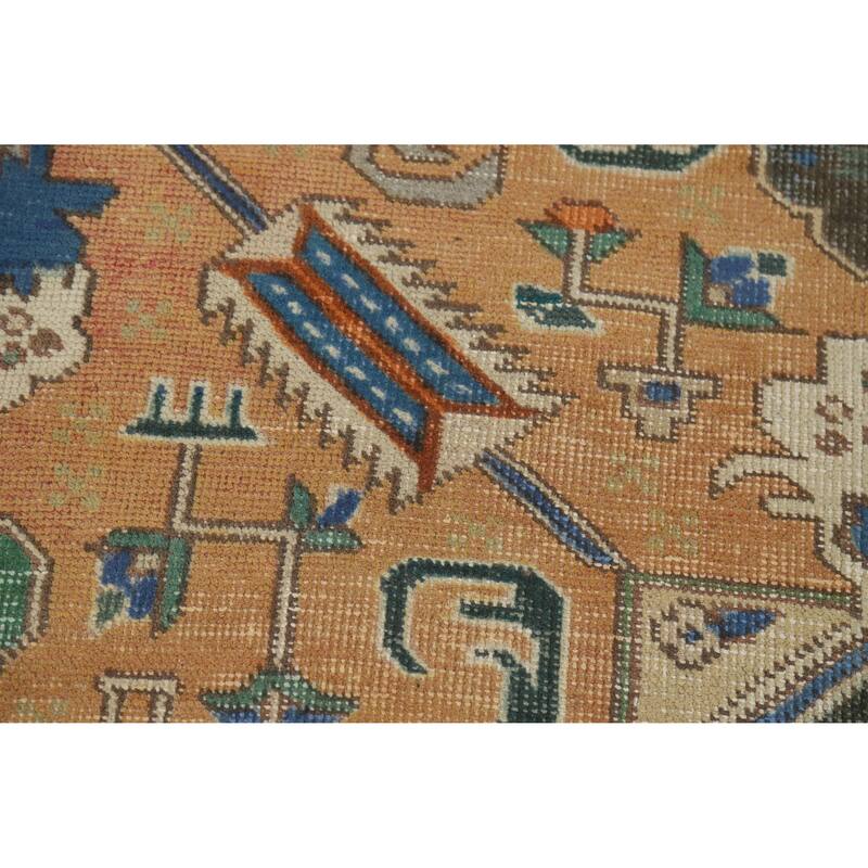 Hand Knotted Oriental 100% Wool Carpet Traditional Medallion Oranges & Rust Tabriz Area Rug - 6' 4'' X 4' 11''