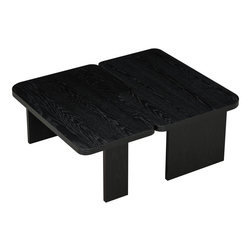 Roomfitters Minimalist Coffee Table Set, Rectangular Center Table with Two-Tone Design