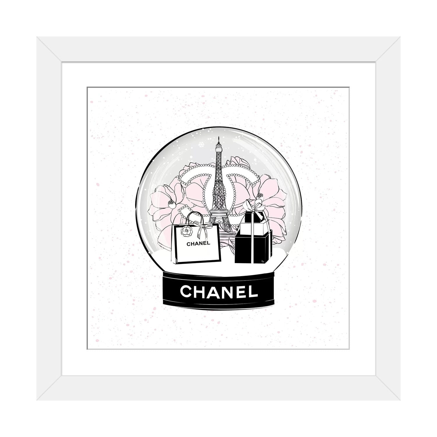 Framed Canvas Art (Champagne) - Chanel Elements by Martina Pavlova ( Fashion > Fashion Accessories > Bags & Purses art) - 26x18 in