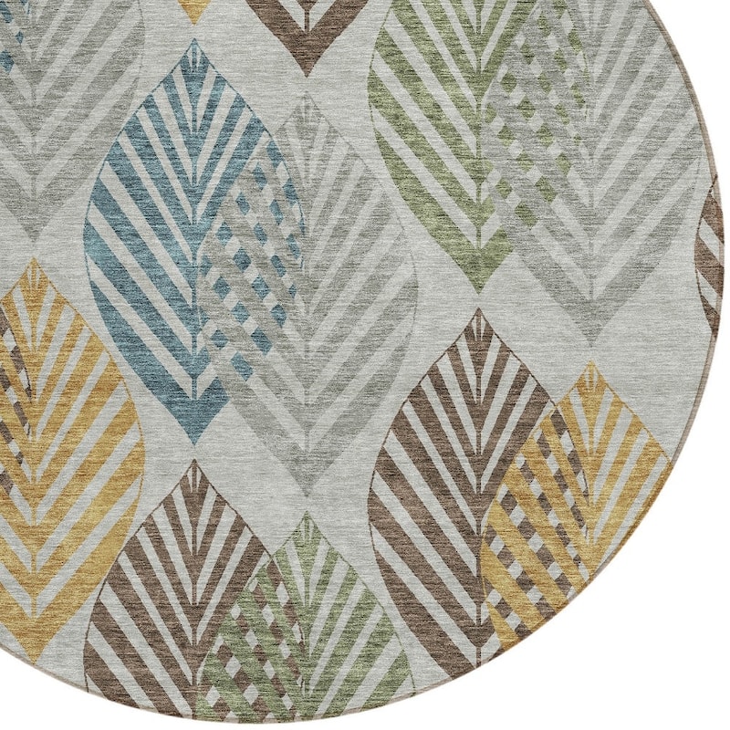 HomeRoots Floral Transitional Rectangle Outdoor Rug