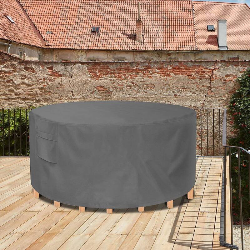 Patio Table Covers for Outdoor Round Table & Chairs Set - 60"Dia x 28"H