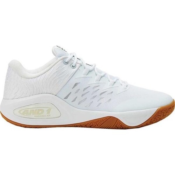 Shop AND1 Men's Attack Low Basketball Shoe White/White/Alloy Free