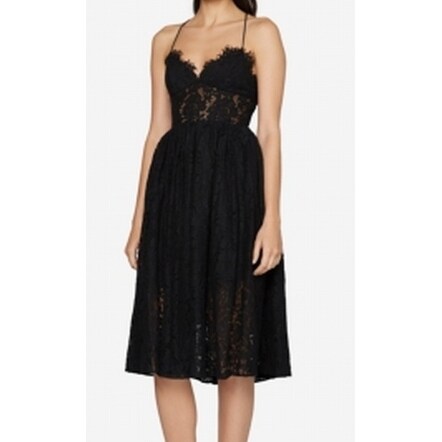 black lace strappy dress