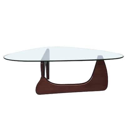 Modern Solid wood/Tempered glass coffee table