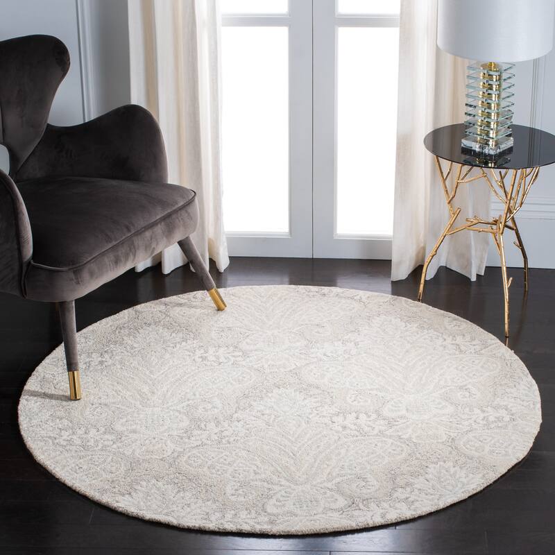SAFAVIEH Handmade Micro-Loop Doinita Modern Wool Rug - 5' x 5' Round - Beige