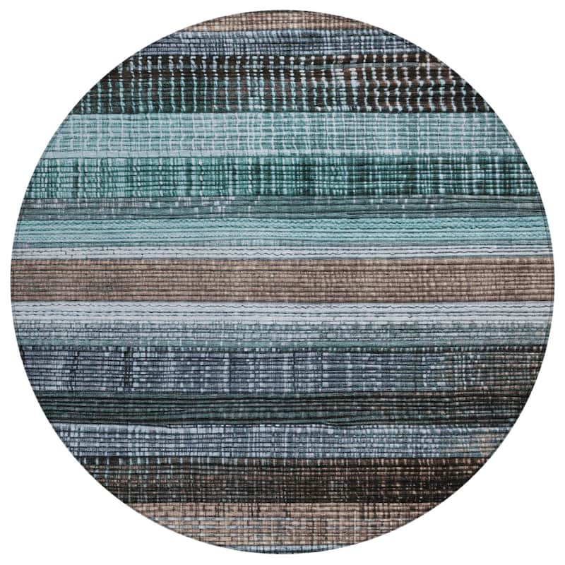 HomeRoots Striped Transitional Rectangle Outdoor Rug