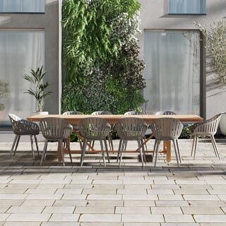 Amazonia 11pc Whiger FSC Wood Outdoor Patio Dining Set