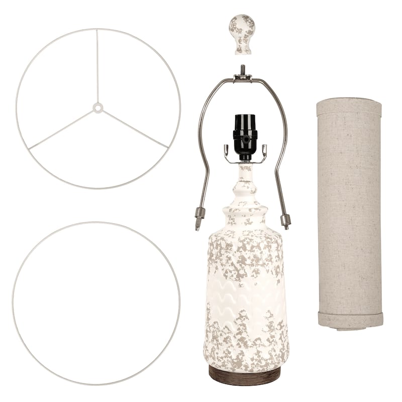 2 Set Modern Ceramic 22.5"H Nightstand Table Lamp