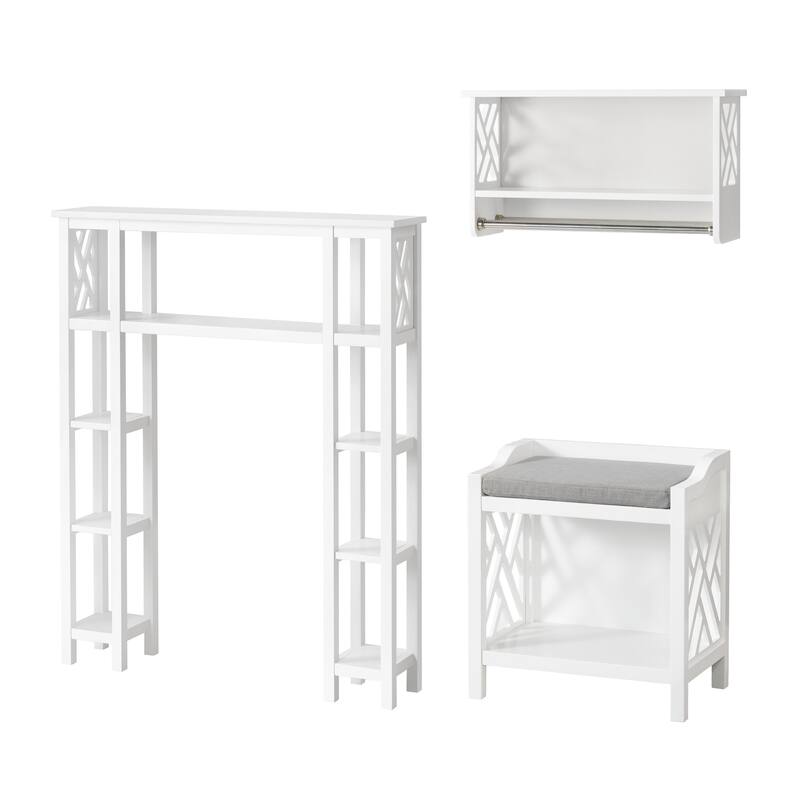 Coventry Bench with Cushion (White) - White
