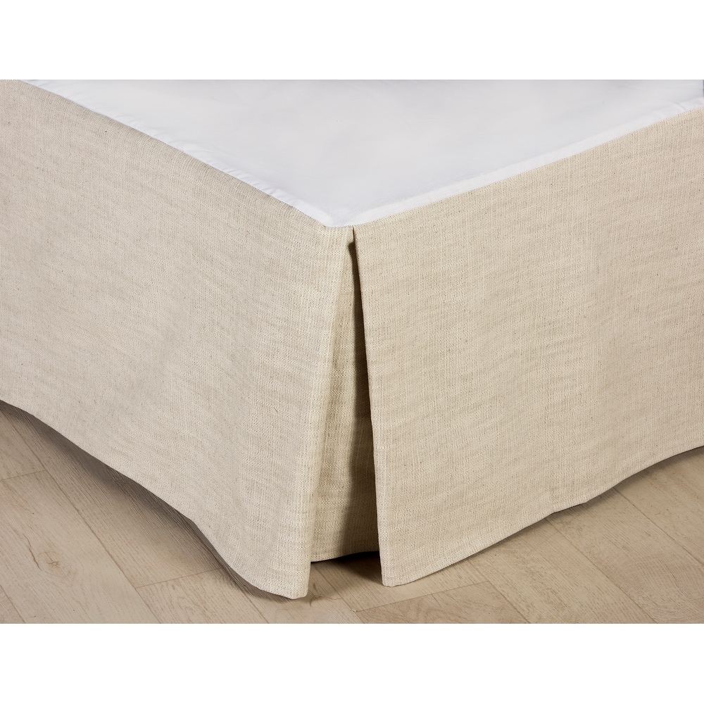 600 Thread Count Super Quality 1PC BedSkirt 18 inch Extra Deep Pocket Twin Extra Long Bed Size Beige Solid 