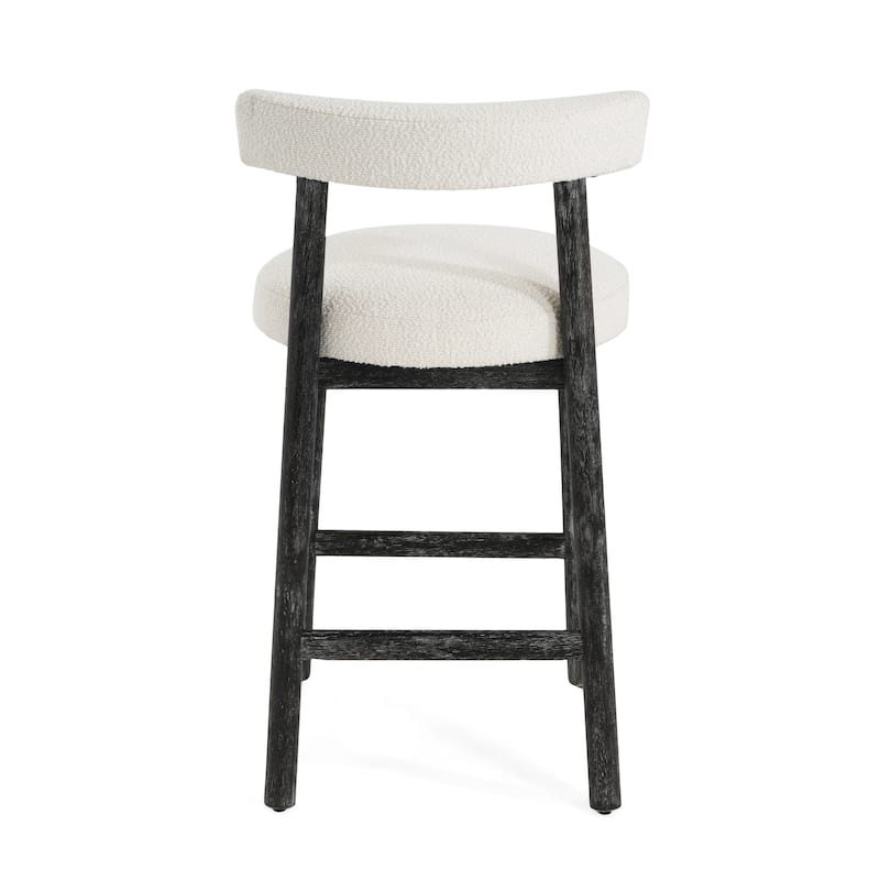 Christopher Knight Home - Riven Natural Rubberwood 26.77" Counter Stool Set with Beige Upholstery