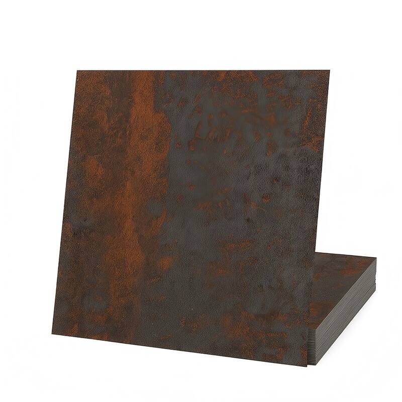 Art3d 30PCS 12"x12" Peel and Stick Vinyl Floor Tiles, Red Brown Flooring Tile - Red-Brown