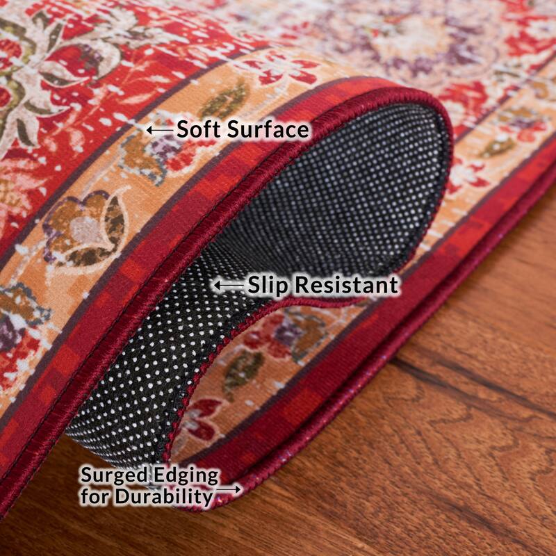 SAFAVIEH Tucson Machine Washable Slip Resistant Effa Traditional Rug