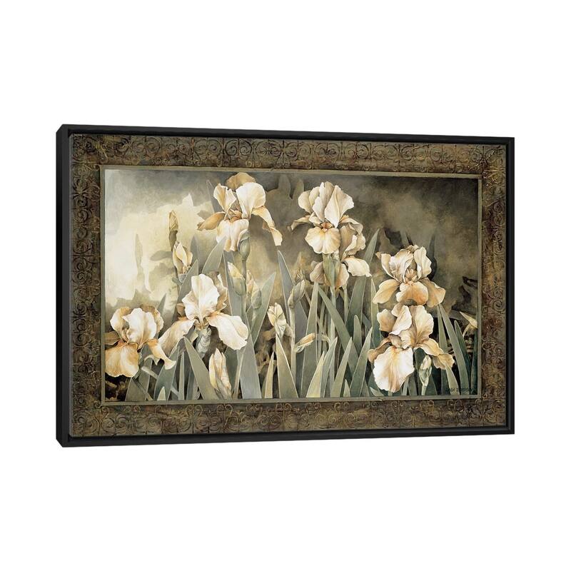 iCanvas "Field Of Irises" by Linda Thompson Framed Canvas Print - Black - 26x40